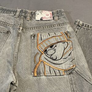 Vintage Southpole Baggy BBoy Light Gray Jeans 32x28 Carpenter Skater Grunge